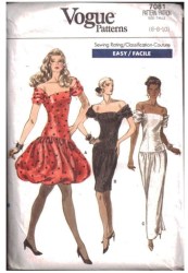 7081 VOGUE BONED DROP WAIST SHORT SLEEVE DRESS LENGTHS, FISHTAIL / BUBBLE  PATTERN 6-10